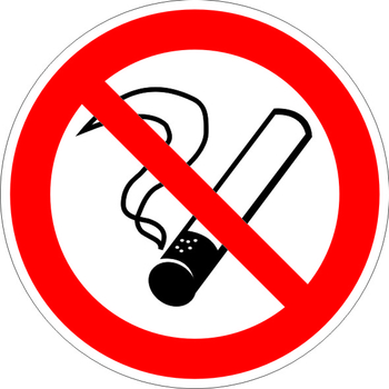 P01 запрещается курить (пластик, 200х200 мм) - Знаки безопасности - Запрещающие знаки - vektorb.ru